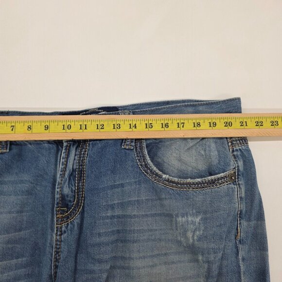 Seven7 Distressed Straight Leg Jeans Medium Wash Contrast Stitch Men’s 40x32 - Picture 12 of 16